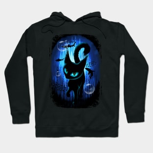 Aquaticat - Black Cat in Deep Ocean Fantasy Scenery Surreal Art Hoodie